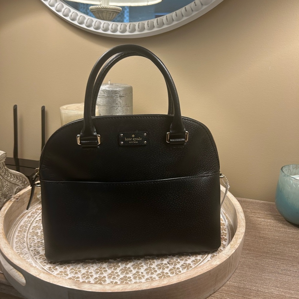 kate spade Black Pebbled Leather Satchel